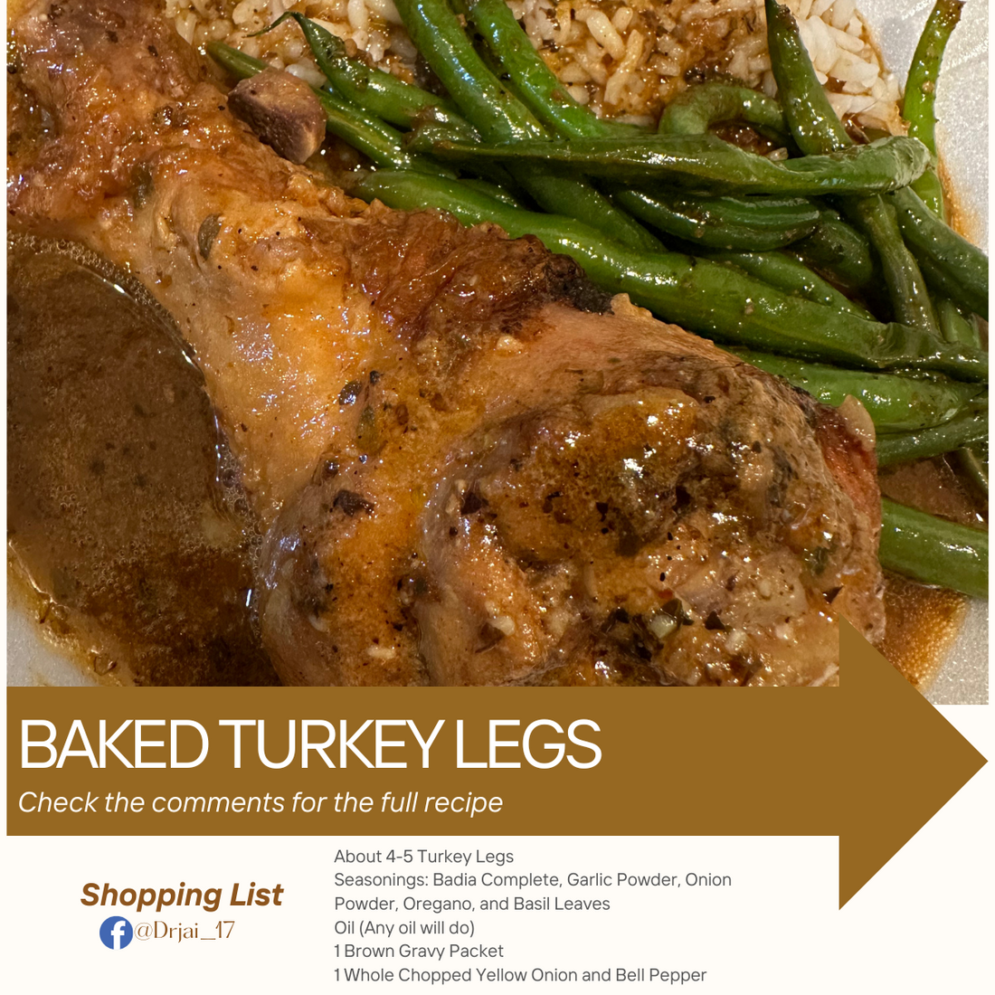 🧄🌿 Oven-Baked Garlic & Herb Turkey Legs 🌿🧄