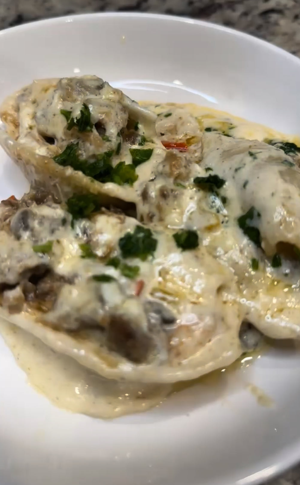 Alfredo Stuffed Pasta Shells
