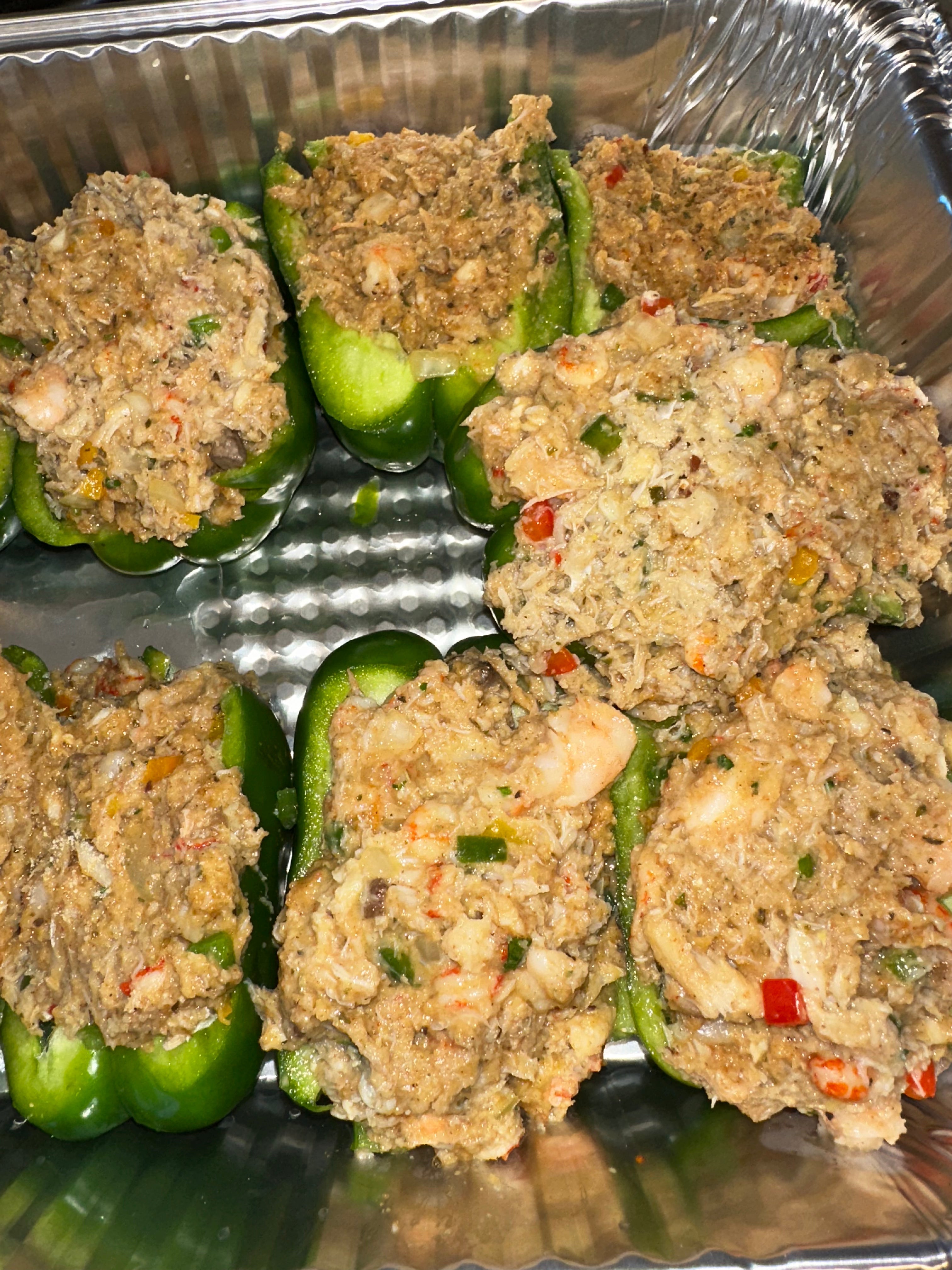 🦀🦐 Seafood Stuffed Bell Peppers