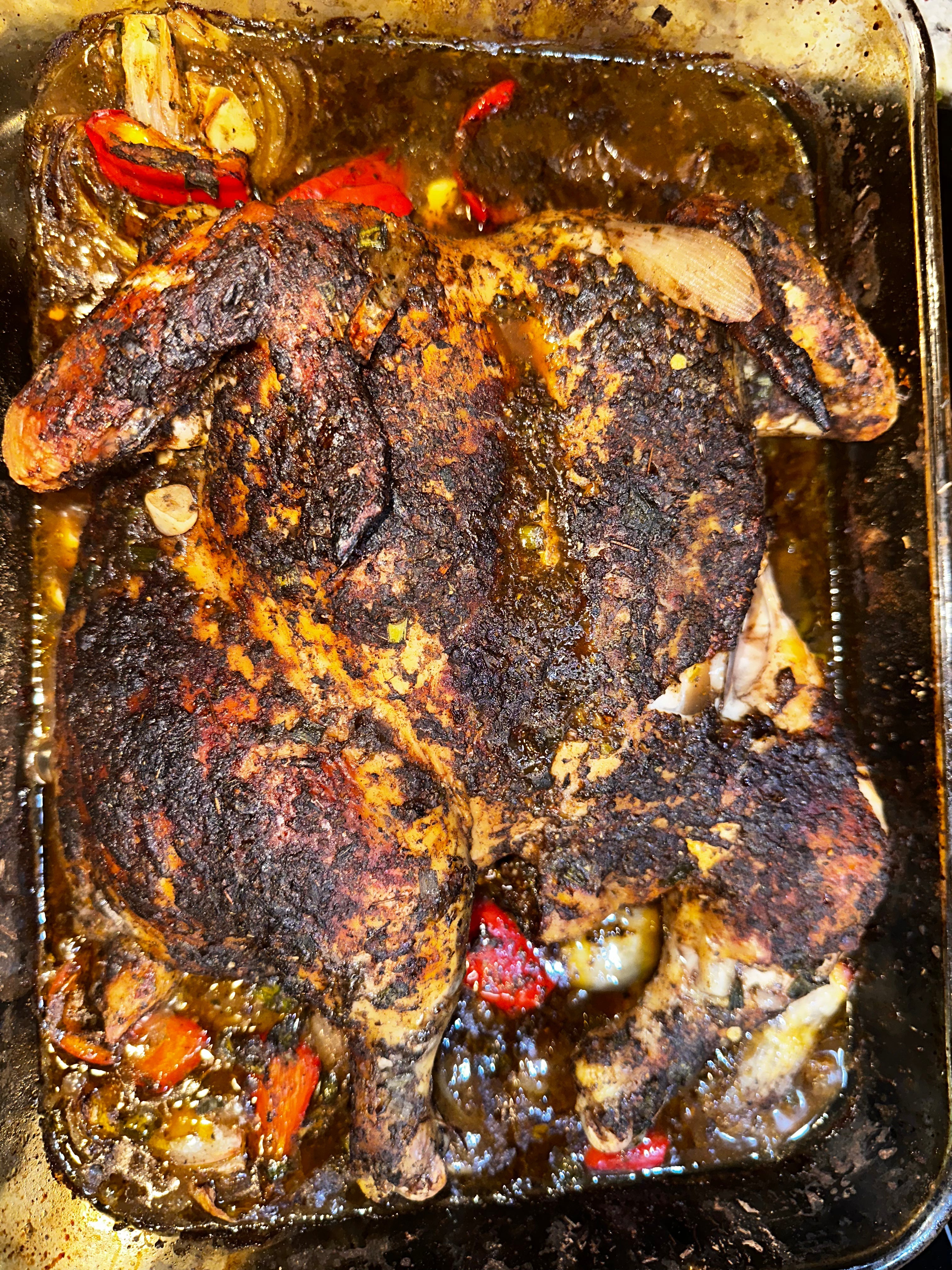 🔥🐓 Oven-Roasted Jerk Spatchcock Chicken
