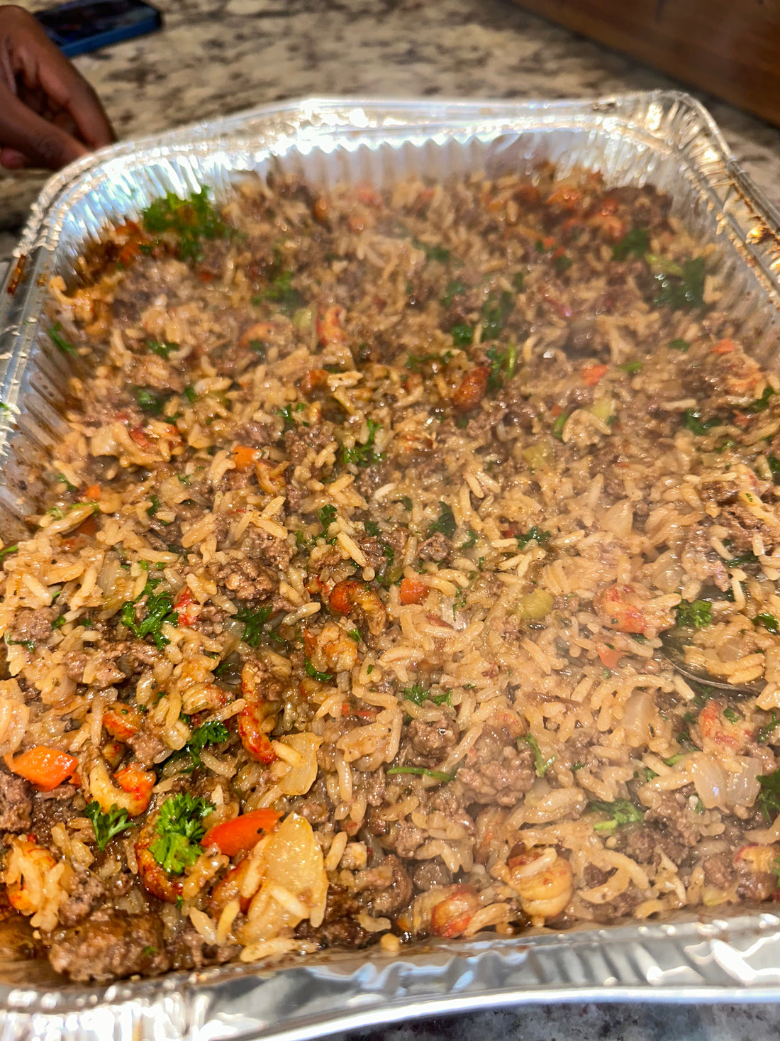 🍚 Dump & Bake Surf & Turf Dirty Rice